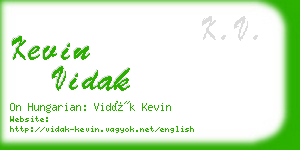 kevin vidak business card